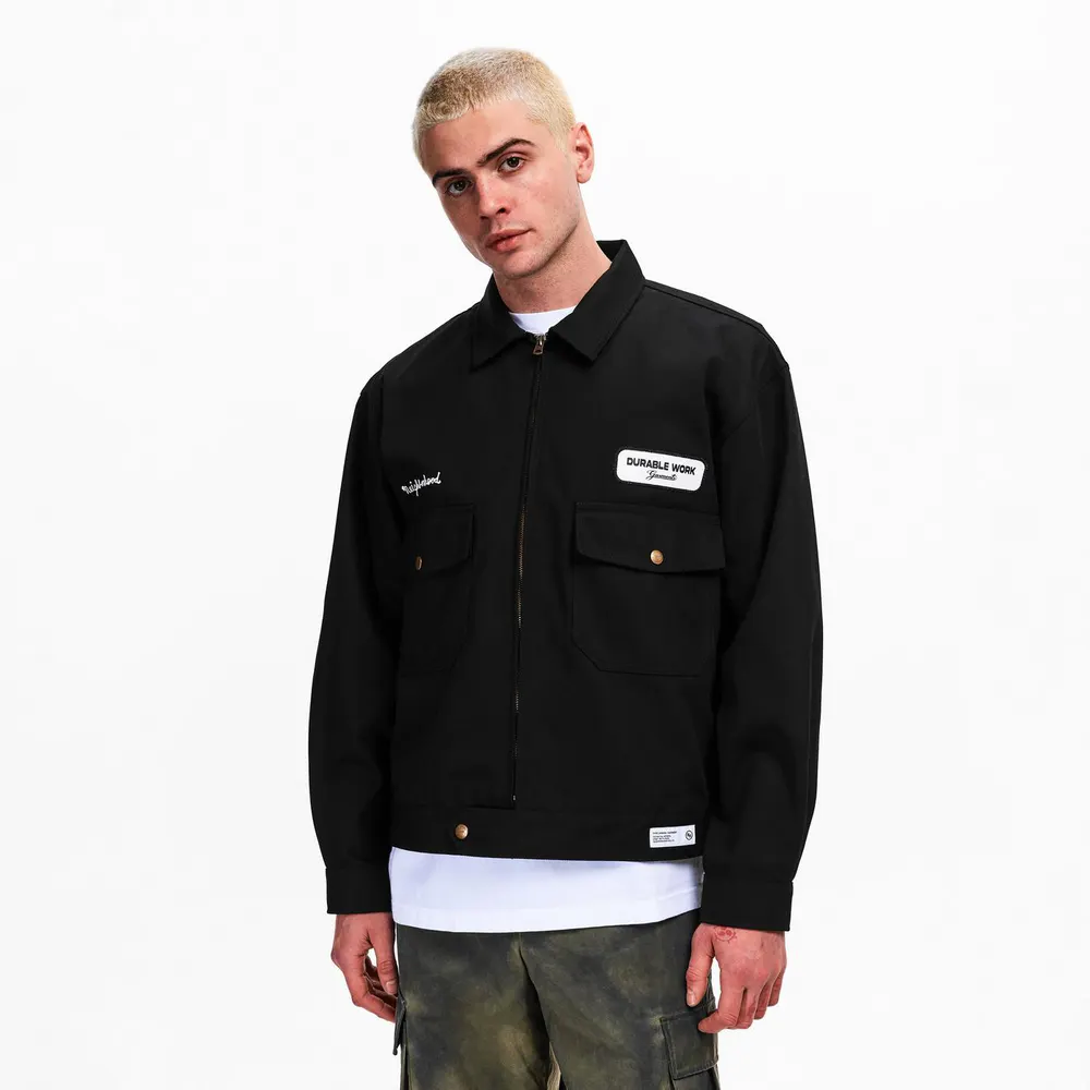 Neighborhood Men's Coach Jacket in Black, additional product view 3