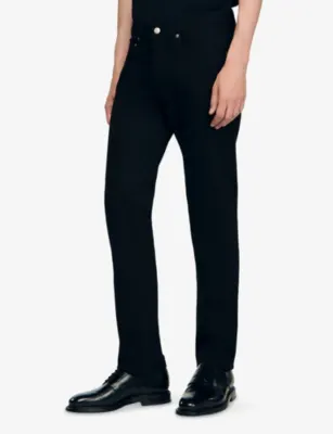 SANDRO Straight Slim-Fit Mid-Rise Stretch-Denim Jeans detail 3