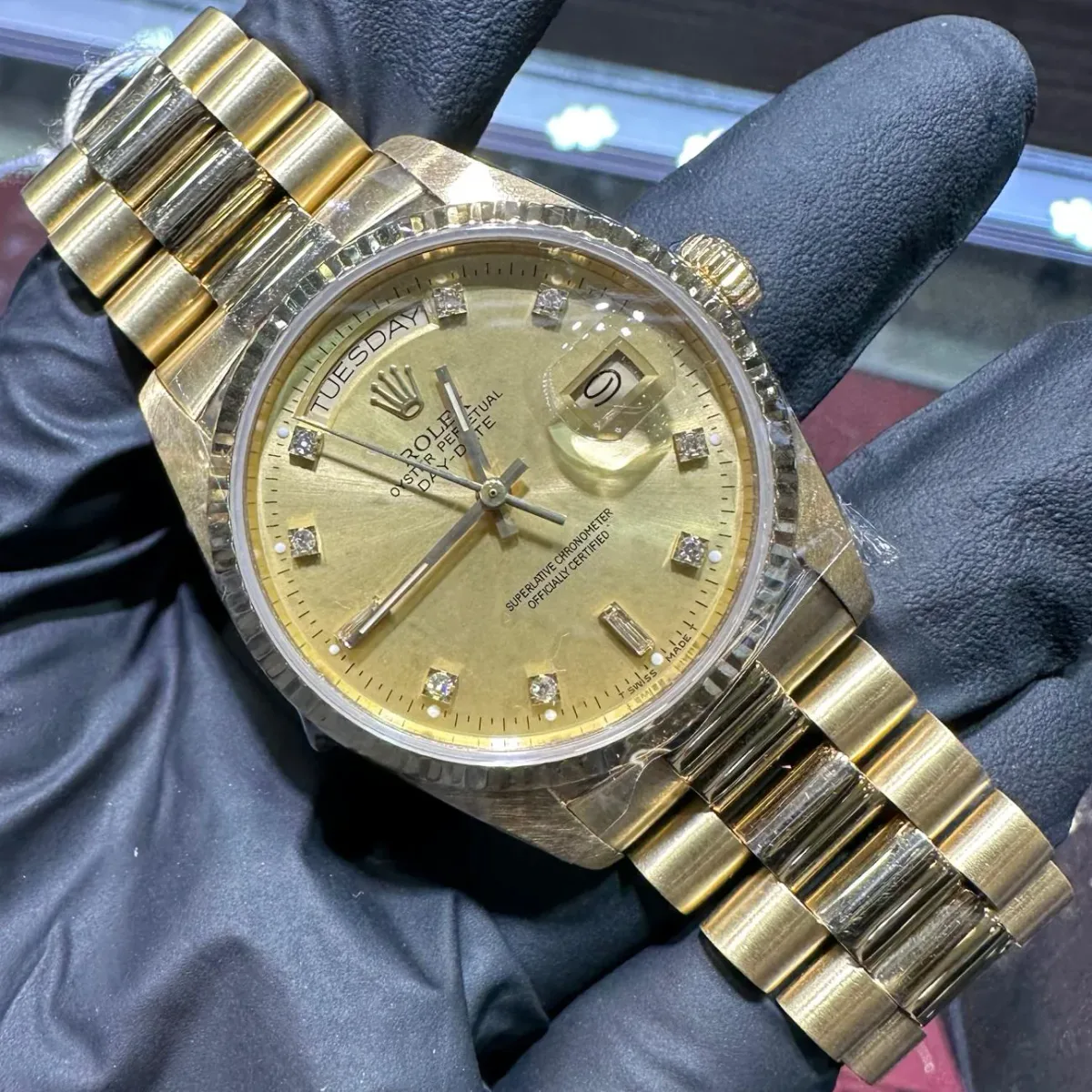 ANKUR - For Him WATCHES Rolex Day-Date 36mm | Champagne Diamond Dial | 18K Yellow Gold – Watch