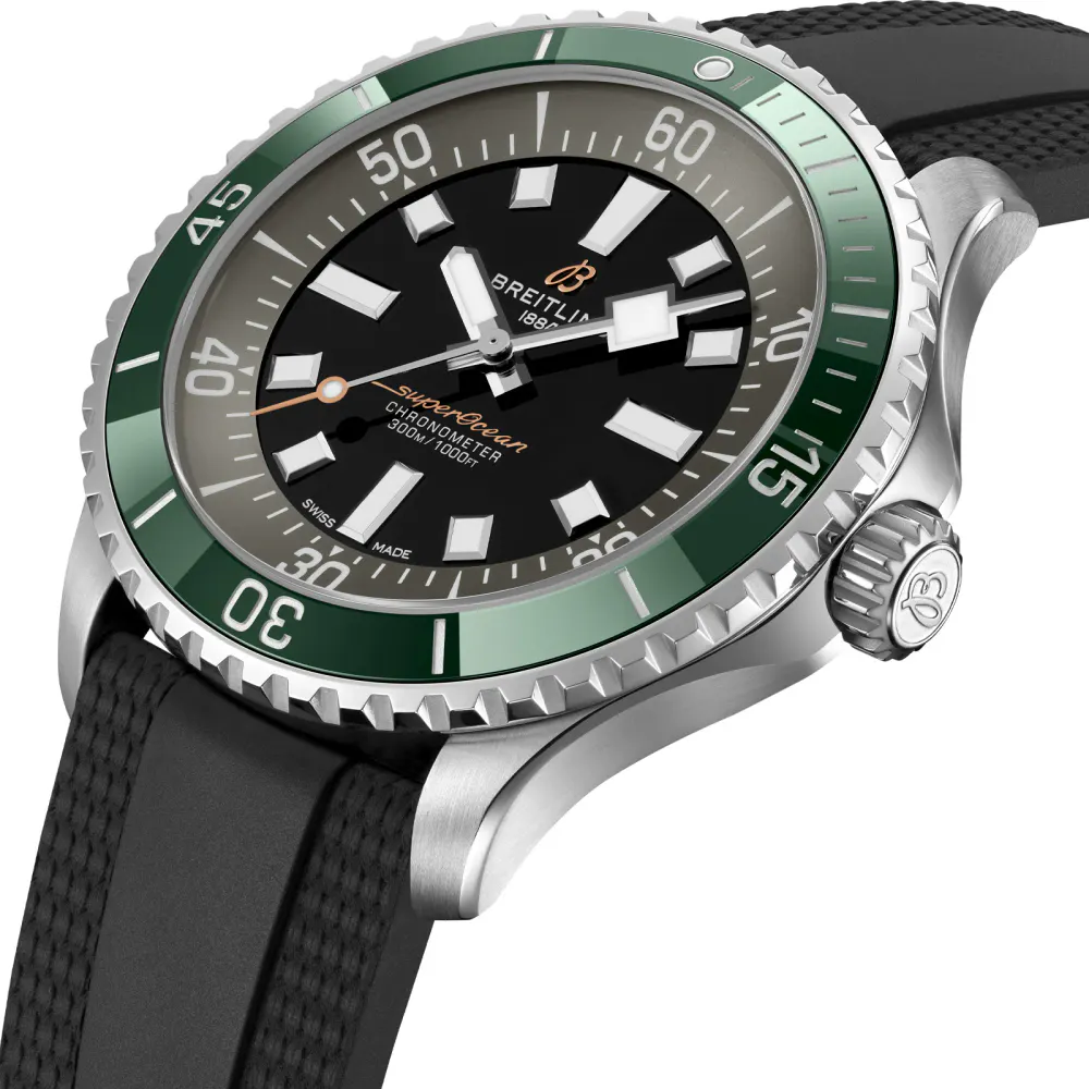 Breitling Superocean Automatic 44mm UK Limited Edition Mens Watch Green Rubber in Black, additional product view 2