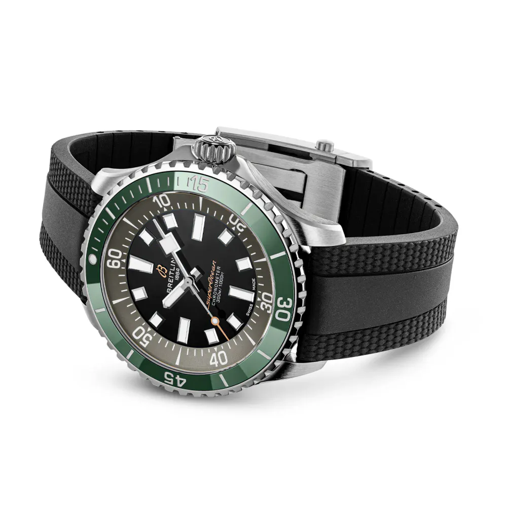 Breitling Superocean Automatic 44mm UK Limited Edition Mens Watch Green Rubber in Black, additional product view 3
