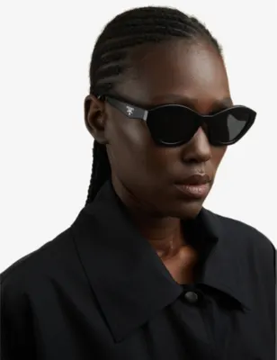 PRADA PR A02S butterfly-shape acetate sunglasses in BLACK, additional product view 2