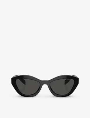 PRADA PR A02S butterfly-shape acetate sunglasses in BLACK – Mens | Sunglasses | Round