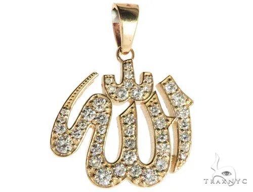 RINA - For Him FACTORY 14K Yellow Gold Diamond Allah Islam Religious Charm Pendant 63970 in Rose Gold – Pendant