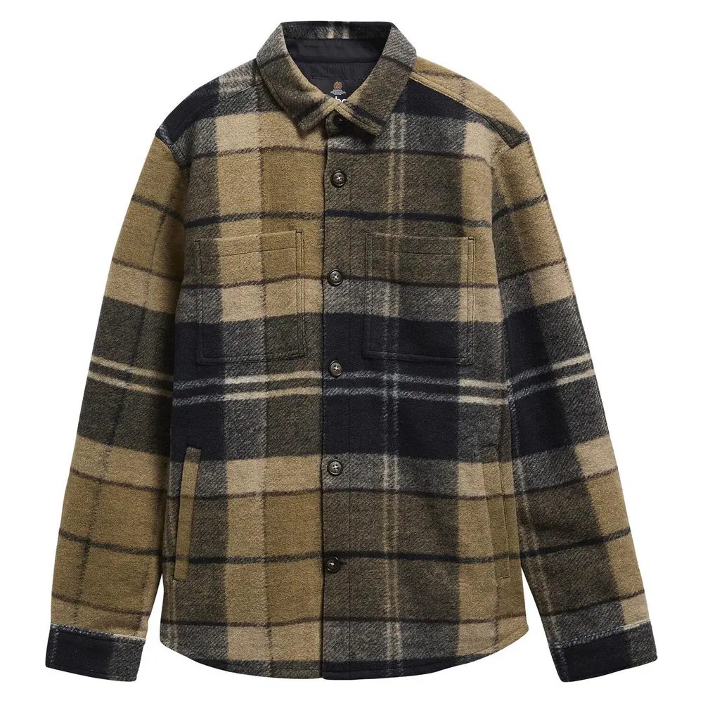 Barbour Men's Woodlane Wool Overshirt in Birchwood TN39 – Clothing