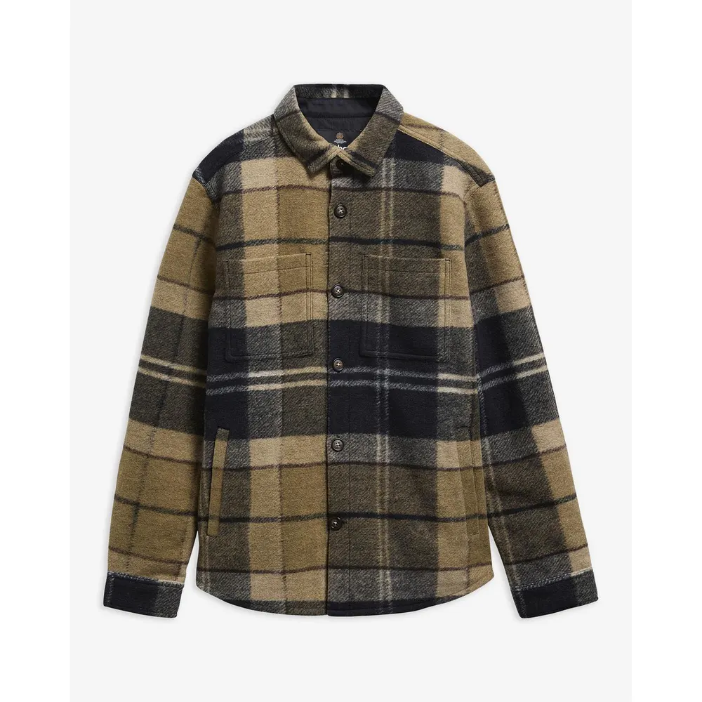 Barbour Men's Woodlane Wool Overshirt in Birchwood TN39, additional product view 2
