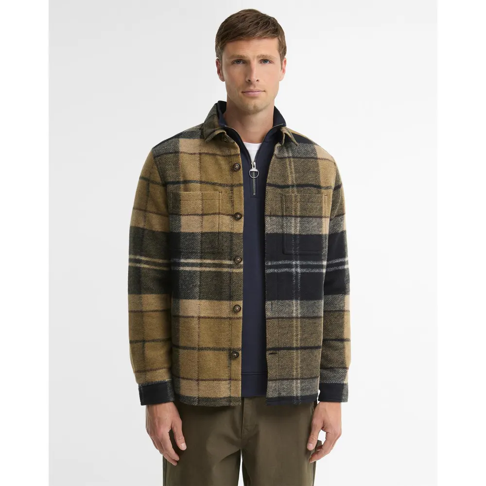 Barbour Men's Woodlane Wool Overshirt in Birchwood TN39, additional product view 3