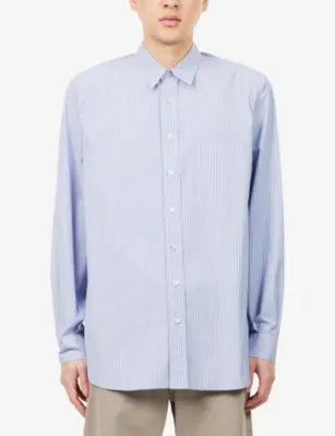 THE ROW Kardiff Pinstripe Cotton Shirt detail 3