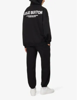 COLE BUXTON CB Sportswear logo-print relaxed-fit cotton-jersey hoody detail 2
