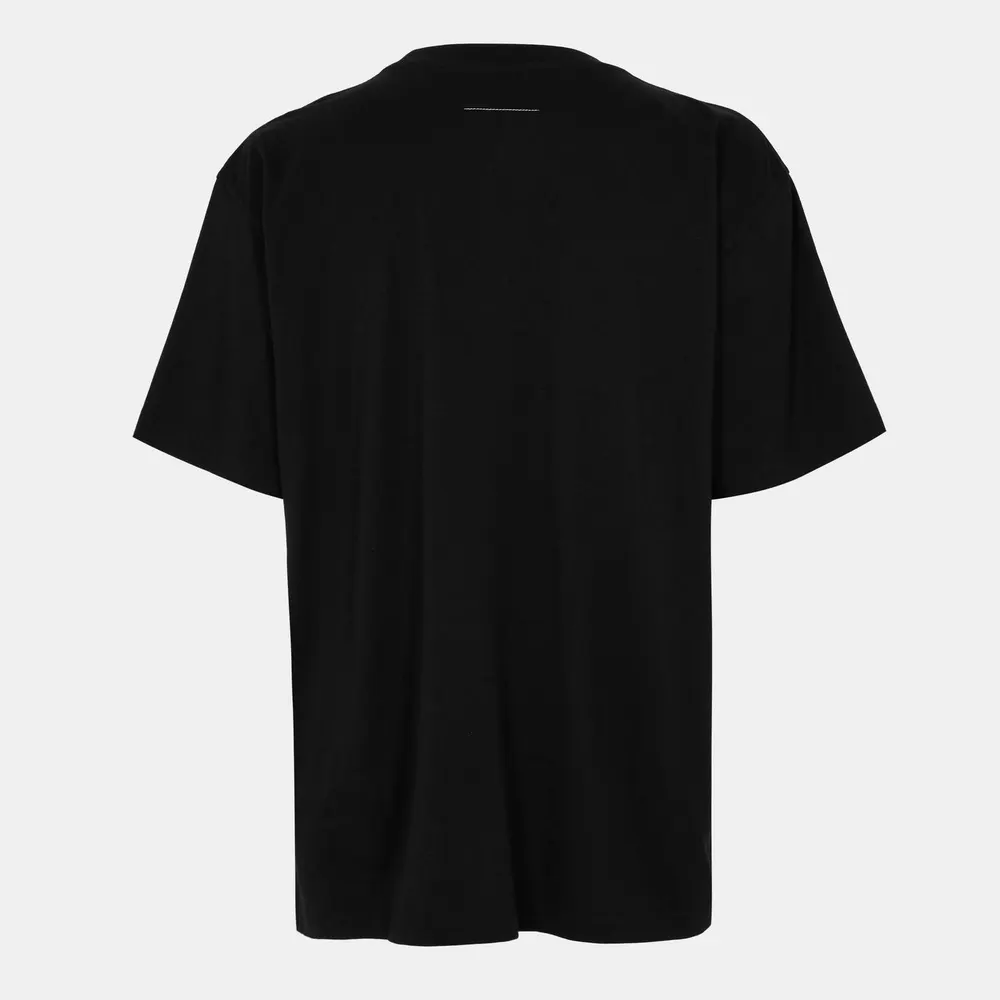 MM6 Maison Margiela Men's Logo T-Shirt in Black, additional product view 2