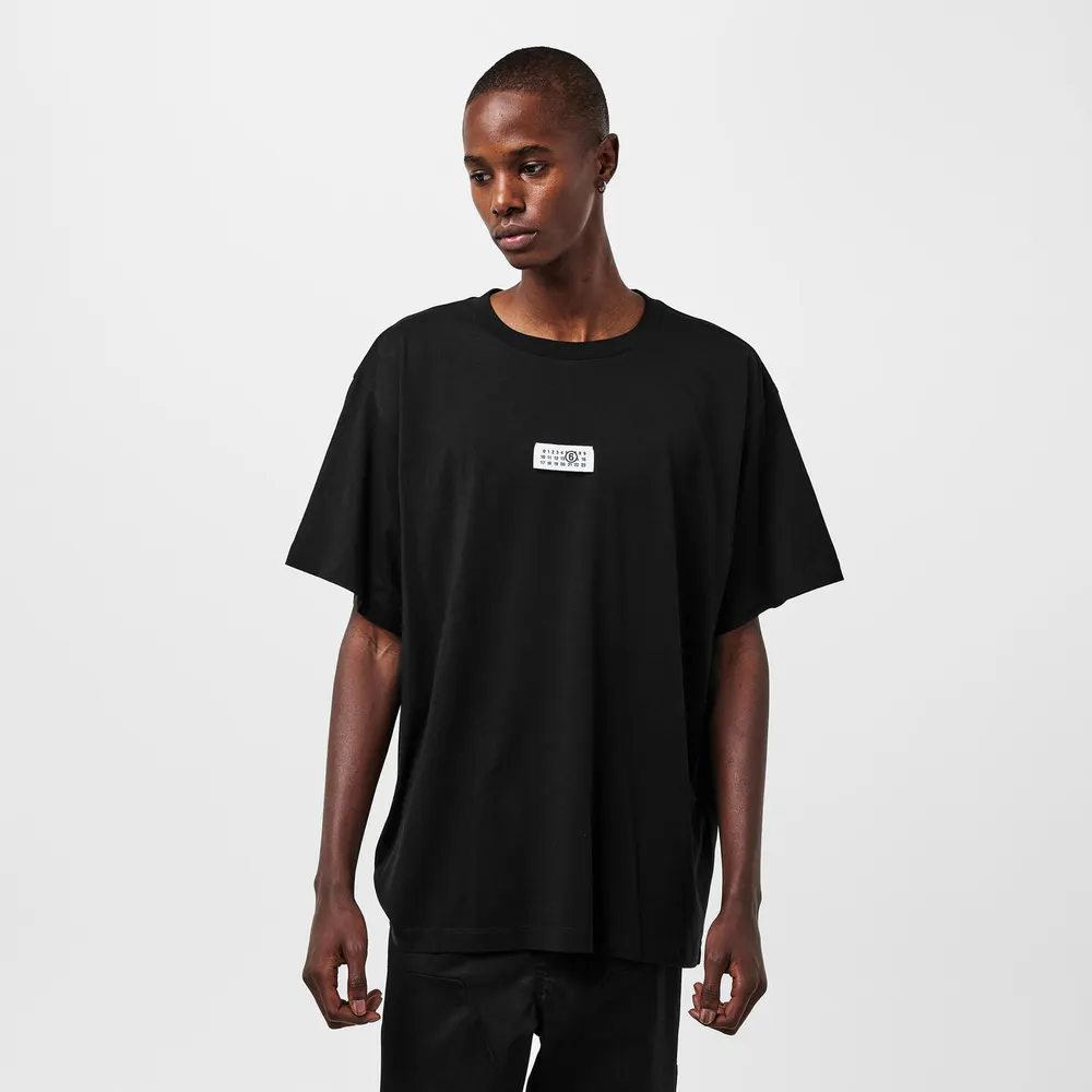 MM6 Maison Margiela Men's Logo T-Shirt in Black, additional product view 3