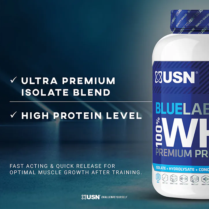 USN Blue Lab Whey Premium Protein Powder Chocolate Caramel 908g detail 2