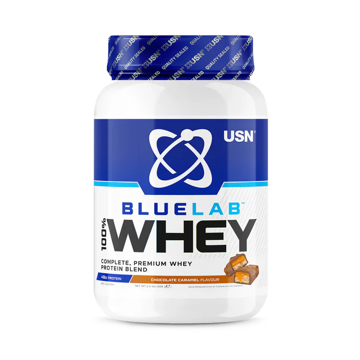 USN Blue Lab Whey Premium Protein Powder Chocolate Caramel 908g