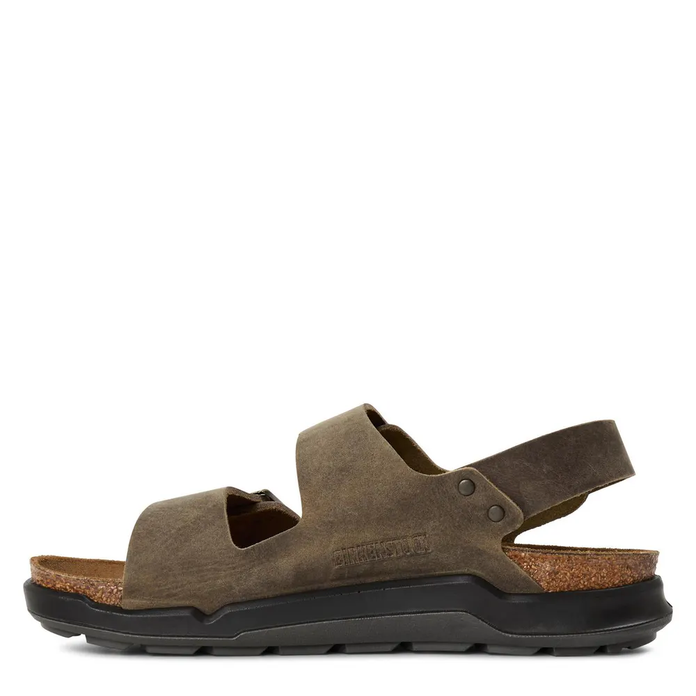 Birkenstock Bstk Milano Lth/Oil Sn63 in Faded Khaki, additional product view 2