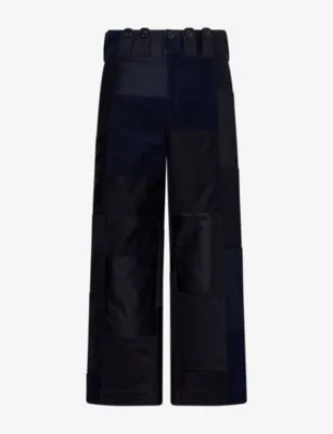 JUNYA WATANABE Patchwork Cotton Trousers in NAVY MIX – Mens | Trousers & shorts | Casual