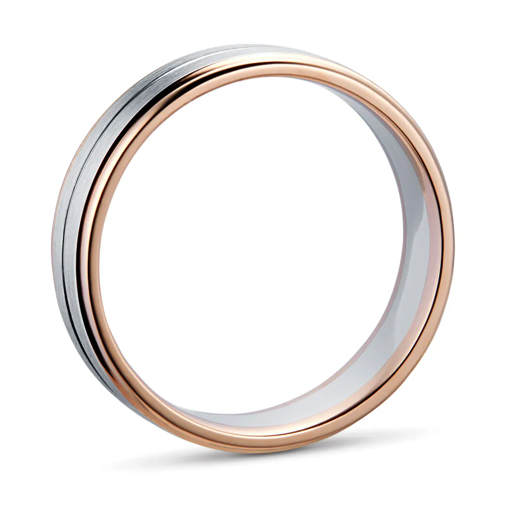 For Him 9ct Rose Gold & Palladium Wedding Ring detail 3