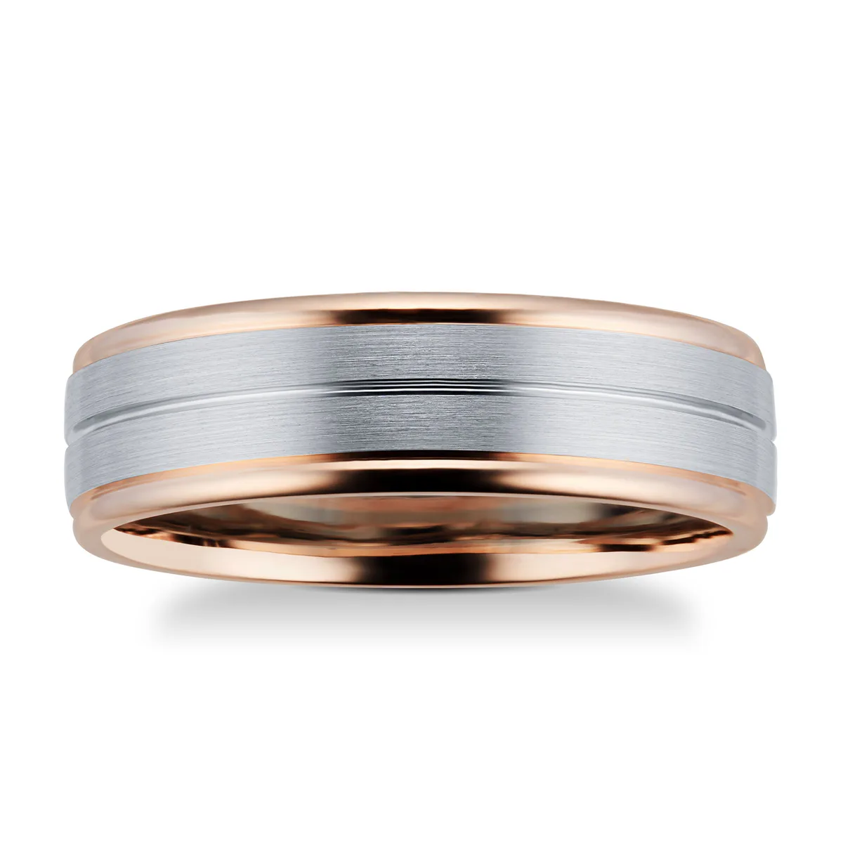 For Him 9ct Rose Gold & Palladium Wedding Ring