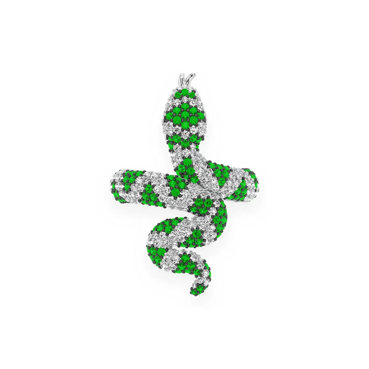 For Him Snake Diamond Ring in Emerald / White Gold – Ring