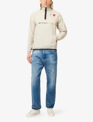 COMME DES GARCONS PLAY Comme des Garçons PLAY x K-Way Brand-Print Hooded Shell Jacket detail 2