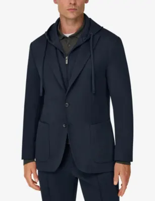 BOGGI MILANO Madison Jersey Blazer in NAVY BLUE, additional product view 3