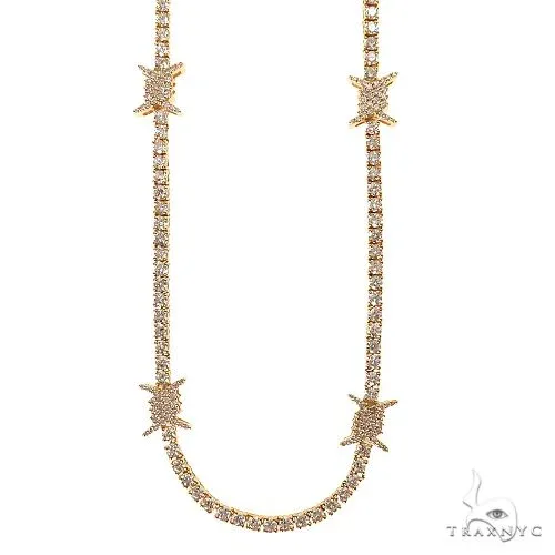 JALGAS - AMERICAS GOLD Barbed Wire Diamond Tennis Chain 69705 in White – Chain