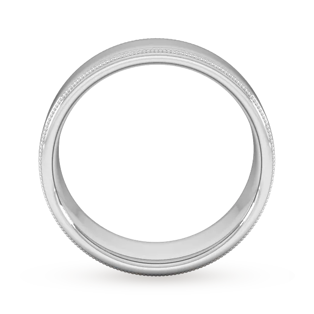 For Him 7mm D Shape Heavy Milgrain Edge Wedding Ring In 18 Carat Yellow Gold detail 3