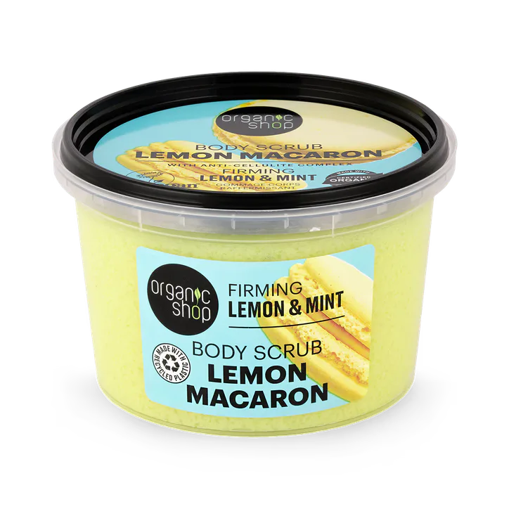 Organic Shop Firming Lemon Macaron Body Scrub Lemon & Mint 250ml