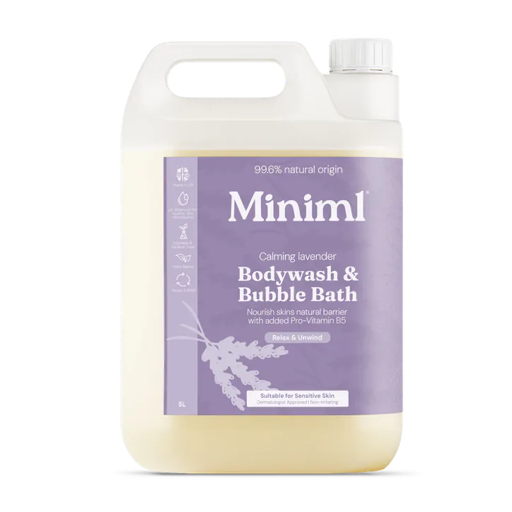 Miniml Body Wash & Bubble Bath Calming Lavender 5L Refill