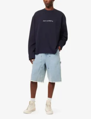 HONOR THE GIFT Don't Overthink It Logo-Embroidered Cotton Sweatshirt detail 2