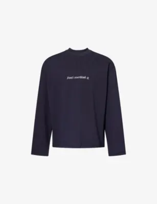HONOR THE GIFT Don't Overthink It Logo-Embroidered Cotton Sweatshirt