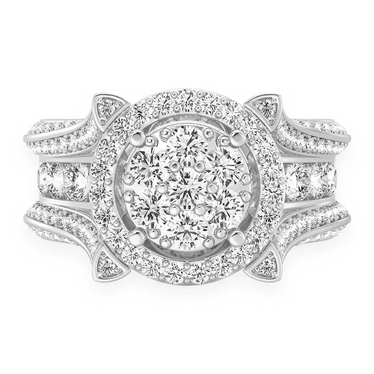 For Him Mosaic Cluster Diamond Ring in White Gold / Natural Diamond – Ring