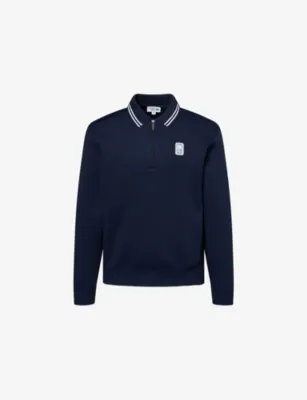 LACOSTE Tennis Heritage Quarter-Zip Jersey Sweatshirt