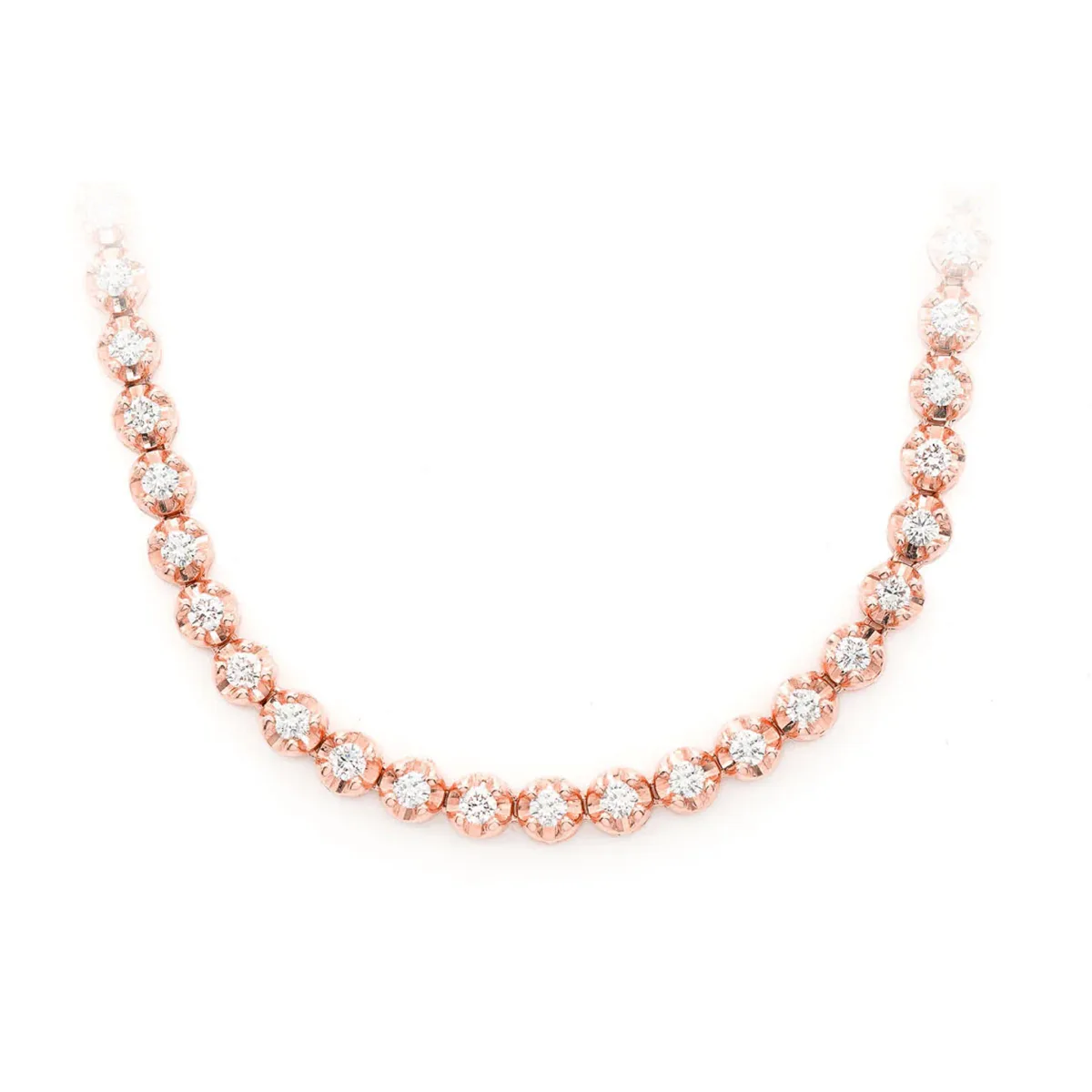 For Him Crown Diamond Tennis Necklace in 2pt / Rose Gold / 22" – Necklace