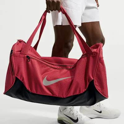 Nike Brasilia Training Duffel Bag (Medium, 60L) - Tough Red/Black/Reflect Silver