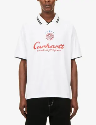 CARHARTT WIP Terrace Logo-Print Football Jersey T-Shirt detail 3