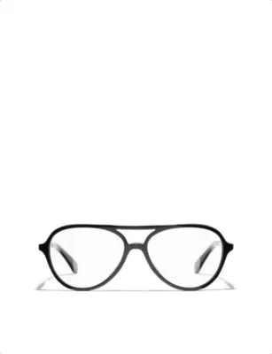 CHANEL CH3504 Pilot-Frame Metal Optical Glasses