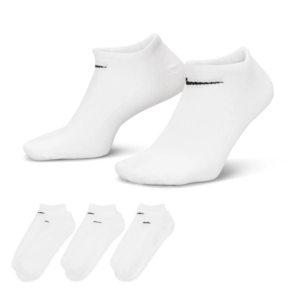 For Him Nike 3 Pack No Show Socks Mens in White/Black – Accessories
