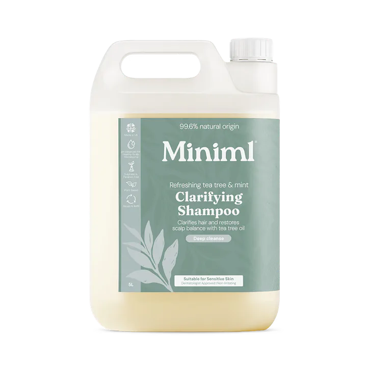 Miniml Clarifying Shampoo for Oily Hair Refreshing Tea Tree & Mint 5L Refill
