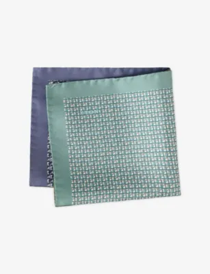 ETON Geometric Silk-Twill Pocket Square detail 2