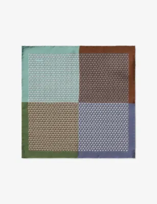ETON Geometric Silk-Twill Pocket Square