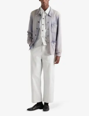 PRADA Chest-Pocket Bleached Denim Jacket detail 2