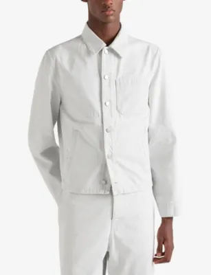 PRADA Chest-Pocket Bleached Denim Jacket detail 3