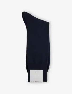 FALKE No 9 Crew-Length Wool-Blend Socks - LIGHT GREY MELANGE - 7.5-8 detail 3
