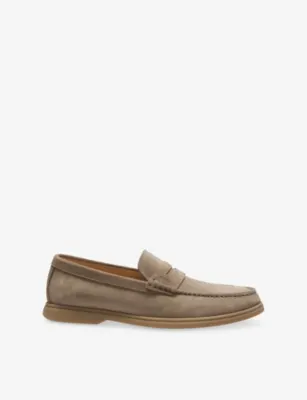 BOSS Logo Penny Trim Suede Loafers - EUR 40 / 6 UK MEN