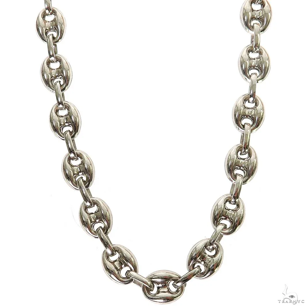 JALGAS - GOLDEN MOON Silver Puffed Mariner Link Chain 6mm 69808 in 24 Inches – Chain