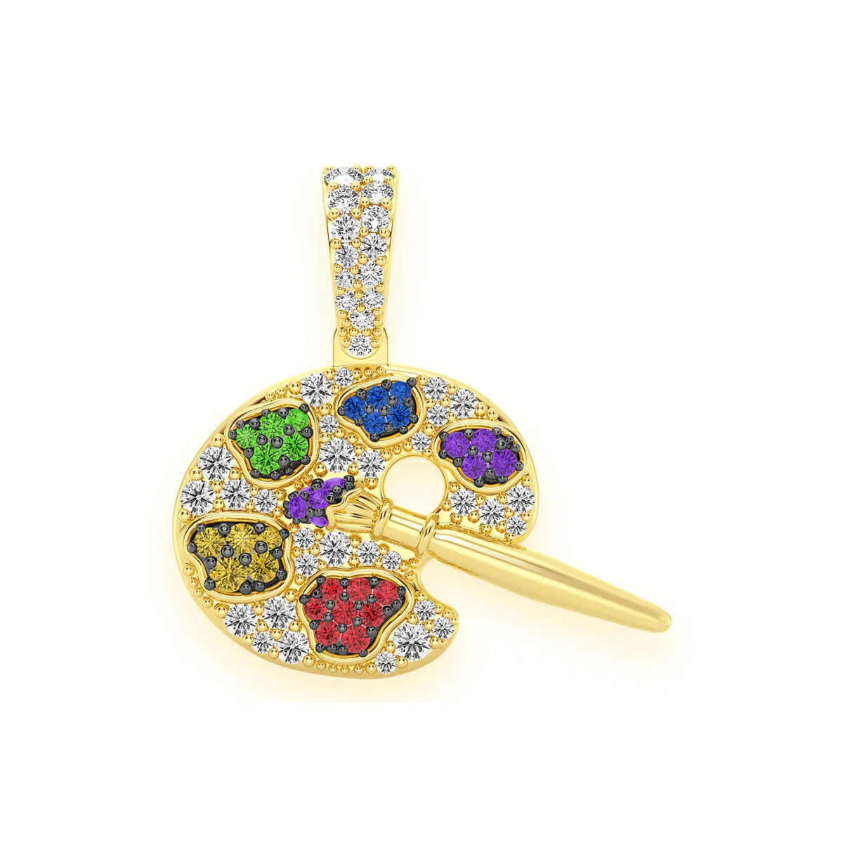 For Him Artist Palette Diamond Pendant in Rose Gold / Natural Diamond – Pendant