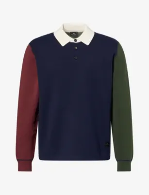 PS BY PAUL SMITH Colour-Block Cotton-Blend Rugby Top in Very Dark Navy – Mens | Tops & t-shirts | Polo shirts | Long sleeve