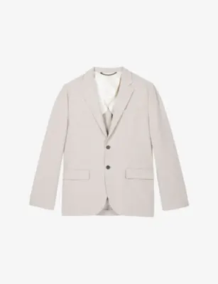 THE KOOPLES Lapel-Collar Single-Breasted Cotton and Linen-Blend Blazer