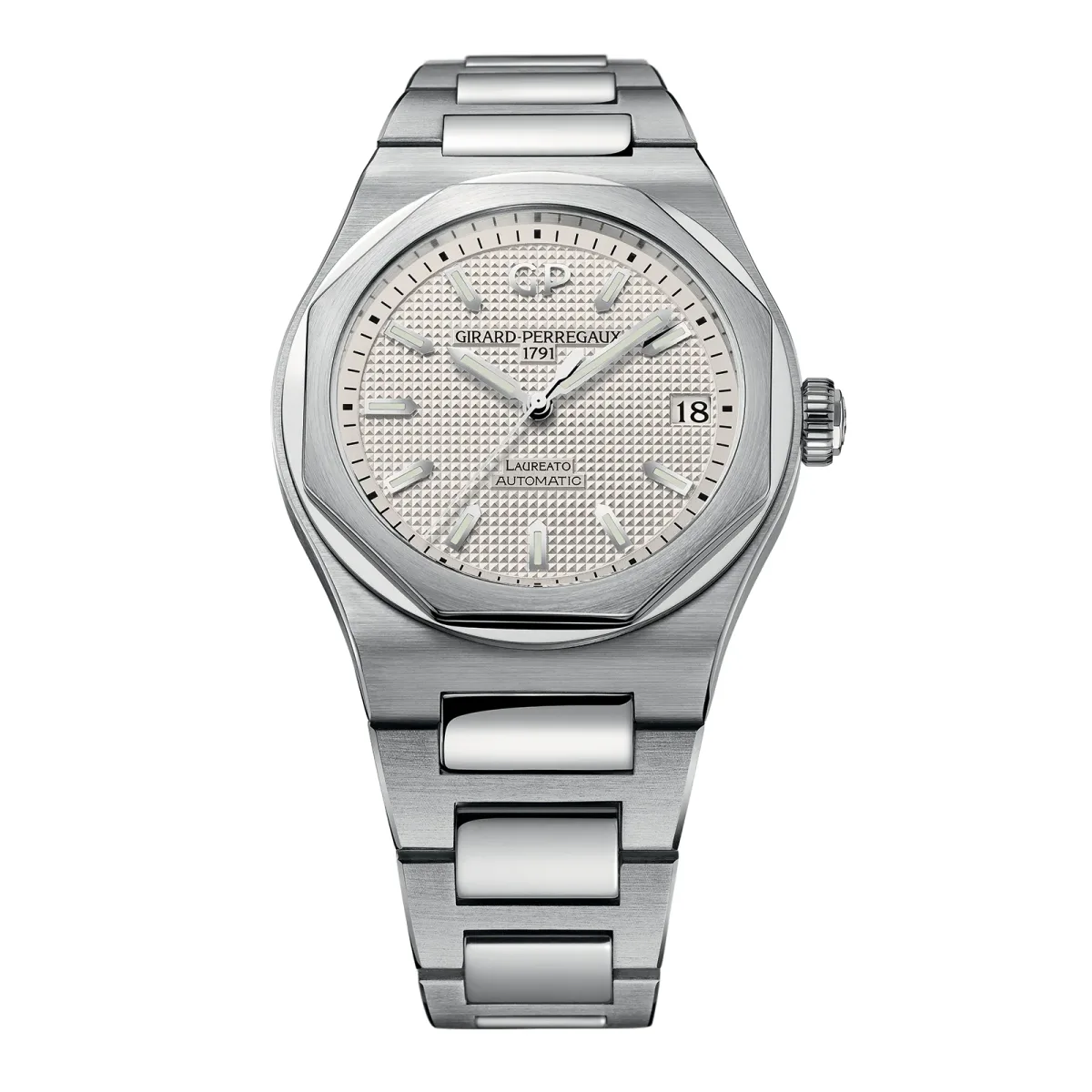 Girard Perregaux Laureato Silver 42mm Mens Watch