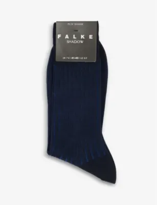 FALKE Shadow striped cotton-blend socks - BLACK/GREY - 10.5-11 detail 2
